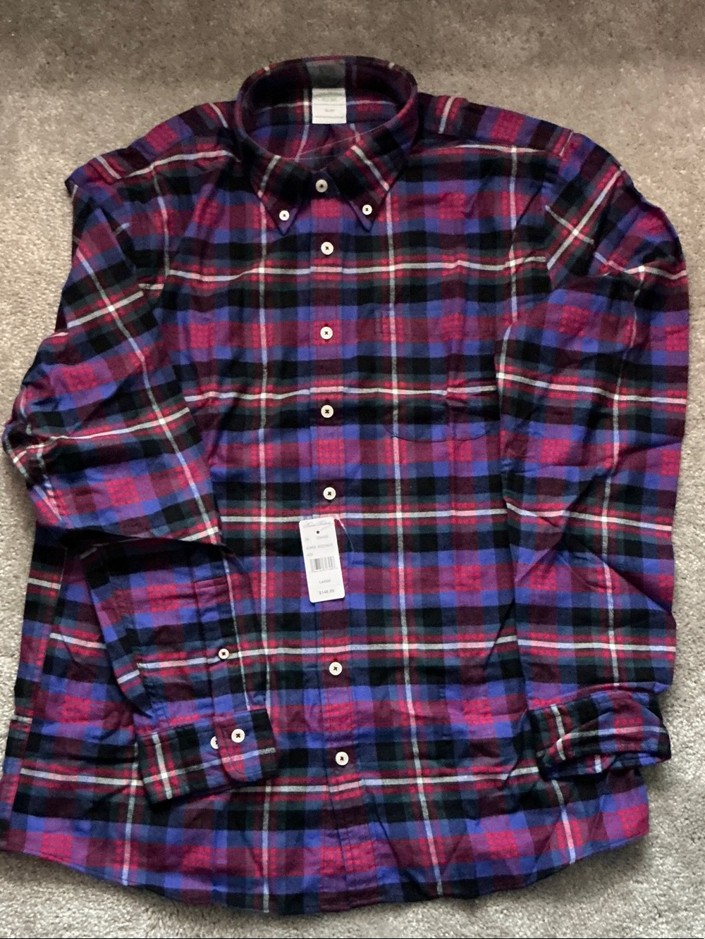 Brooks Brothers Plaid Button-Down Shirt in Purple and Blue